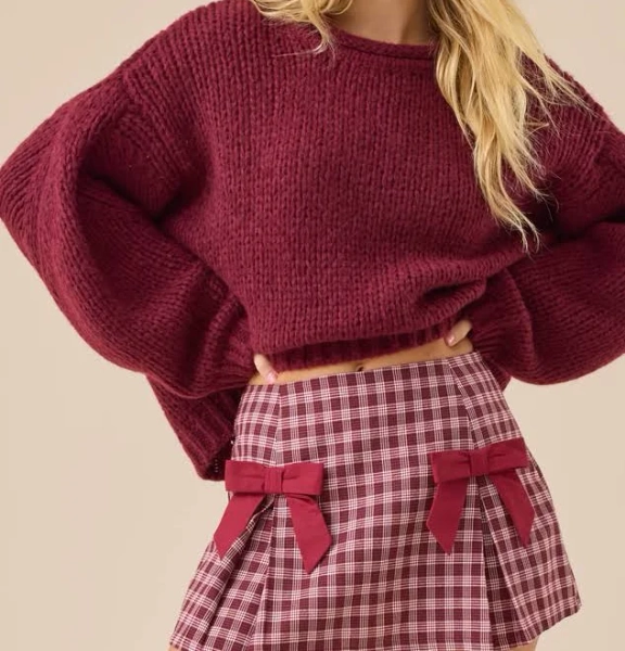 Altar'd State Winslow Bow Pleated Skirt