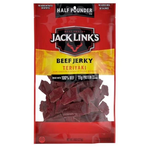Jack Link's Teriyaki Beef Jerky Mega Pack - 8oz: High Protein, Smoked, 11g Protein