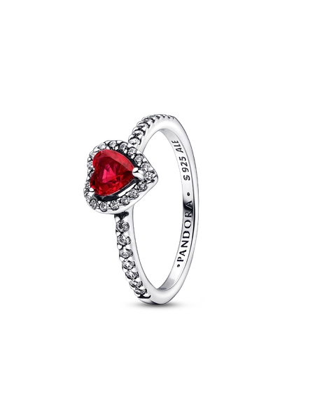 Anello Cuore in Rilievo Rosso