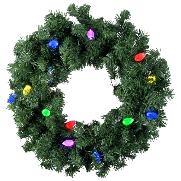 Gemmy 2.25-ft Orchestra of Lights Hanging Wreath with LED Color Changing Lights