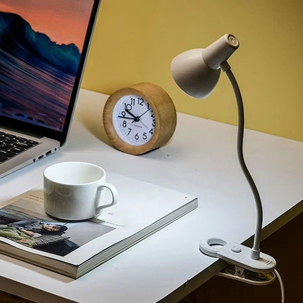 3 Lighting Modes Cute Desk Lamp Clip Type Reading Light,16 LED 360°Rotation Gooseneck Clip on Lamp,Portable Reading Book Light for Bedroom and Office Home Lighting