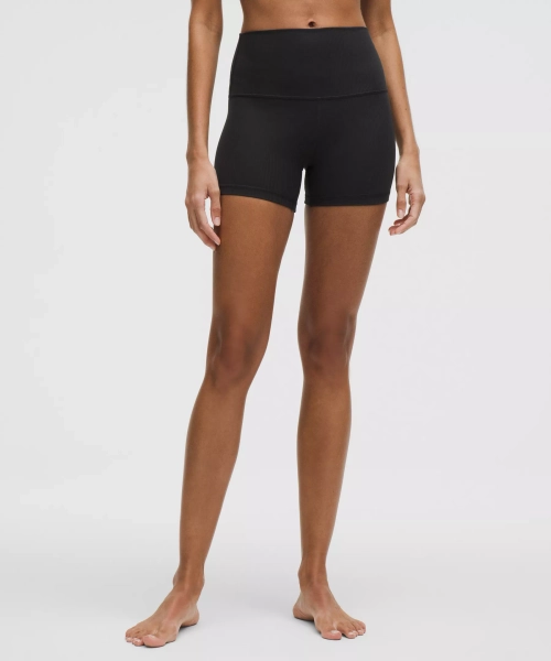 Short taille haute côtelé lululemon Align™ 10 cm - Black - 2