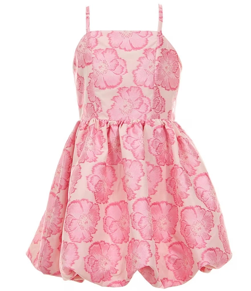 GB Social Big Girls Sleeveless Floral Bubble Hem Dress