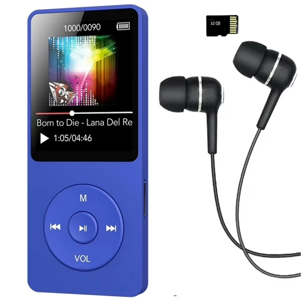 MP3 Player with Bluetooth and 32GB TF Card,HiFi Music Player with Built-in Speaker,Earphones, Multifunctional MP3 Players with FM/Recording/E-Book/Video, Supports up to 128GB for Kids,Running,Walking