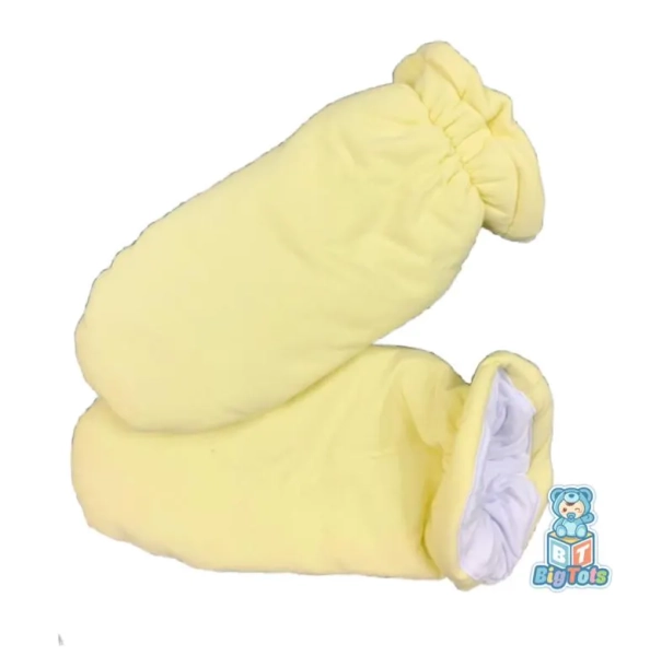 ABDL Pale Yellow padded mittens adult baby
