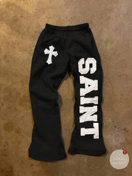 Noixe Women's Casual Cross & Letter Applique Pants Fall Cloth For Women