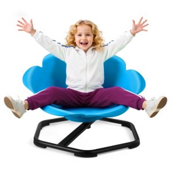 VEVOR Kids Swivel Chair, 220 lbs Capacity, Cylinder Shape Sensory Spinning Chair, Autistic Kids Sensory Toy Seat with Non-Slip Metal Base, Toddler Sit &amp; Spin Seat for Coordination Balance Focus, Blue