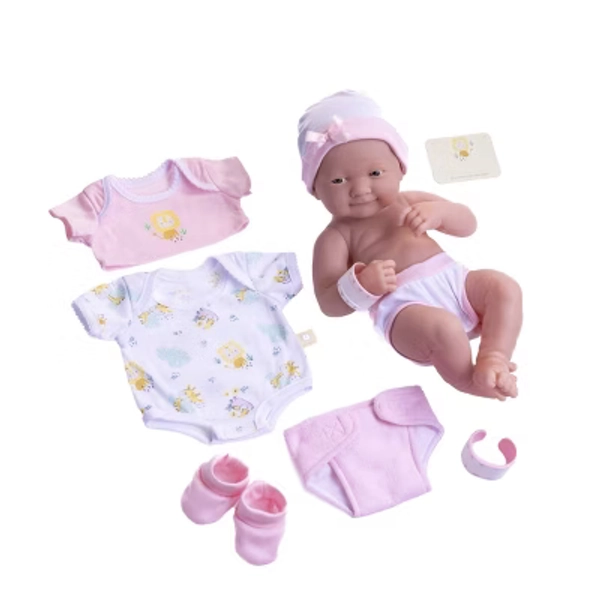 JC Toys La Newborn 14" Baby Doll 8pc - Pink