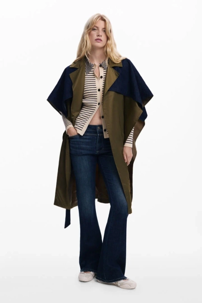 Poncho style trench bimatière pour femme I Desigual.com