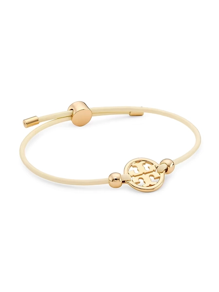 Miller 18K Gold-Plated &amp; Leather Slider Bracelet