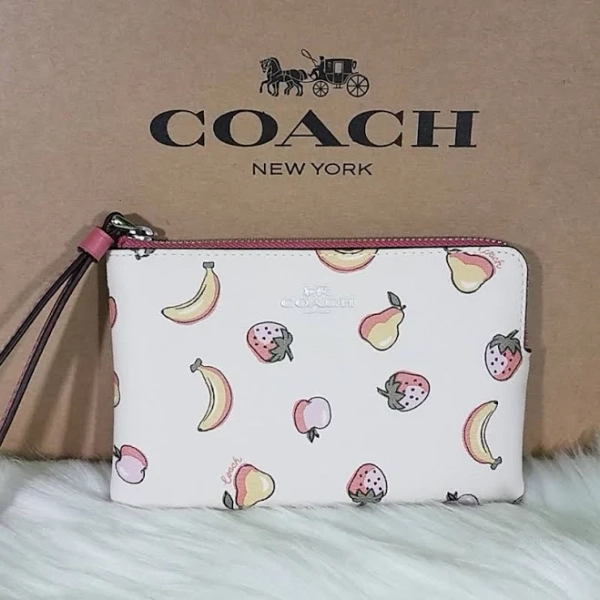 Coach Bags | Nwt Coach Mix Fruit Corner Zip | Color: Pink/White | Size: Os | Kogym15's Closet