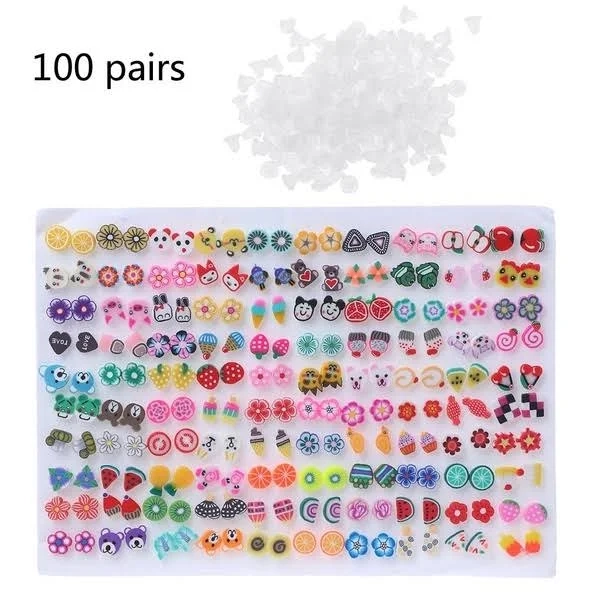 100 Pairs Hypoallergenic Stud Earrings