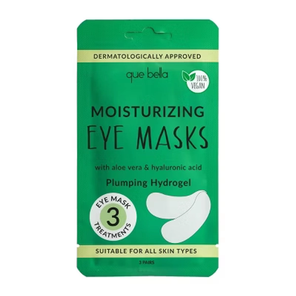 Que Bella Moisturizing Hydrogel Eye Masks - 3ct: Vegan, Paraben-Free, Dark Circle Reduction, Contains Aloe & Vitamin E