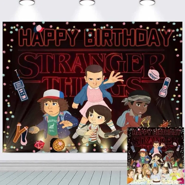 Stranger Things Birthday Party Decor Backdrop Banner Vinyl 7x5ft Cartoon & TV Characters