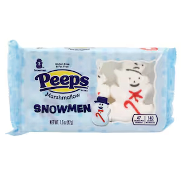 Peeps Snowmen-Shaped Marshmallow Treats, 3-pc Pack.