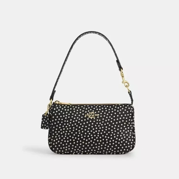 New! Coach Nolita 19 In Black and White Polka Dot Mini Bag