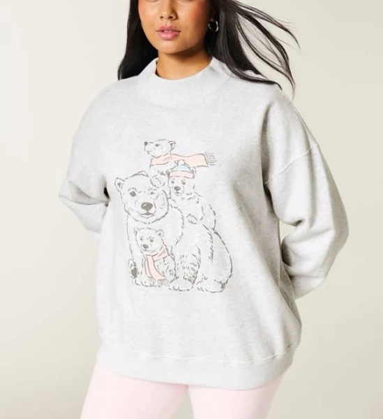 Hollister Women's Oversized Mock-Neck Puff Sweatshirt