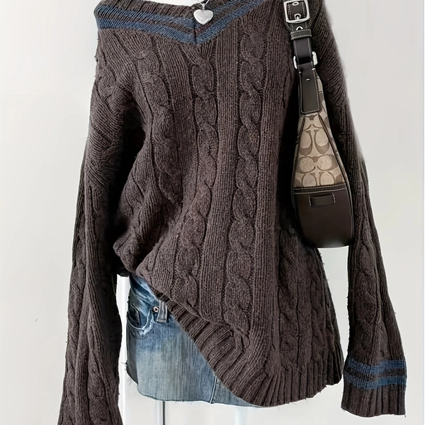 Y2K Women's Sweater New Arrival, Autumn Back-to- Season, Valentine's Day, Christmas, Christmas Eve, New Year's Day, Thanksgiving Women's Outfit, Party Date Dinner Trendy Casual Vintage Y2K Street Style Women's Long Sleeve Sweater, Daily Home Fashion