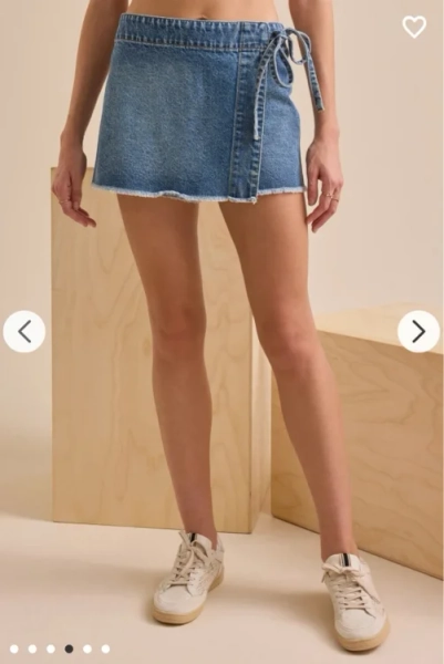 Dylan Side Tie Denim Skort