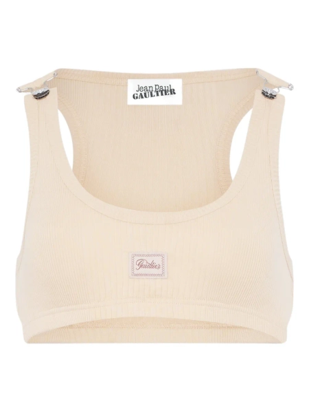 Jean Paul Gaultier ribbed buckled top | XS