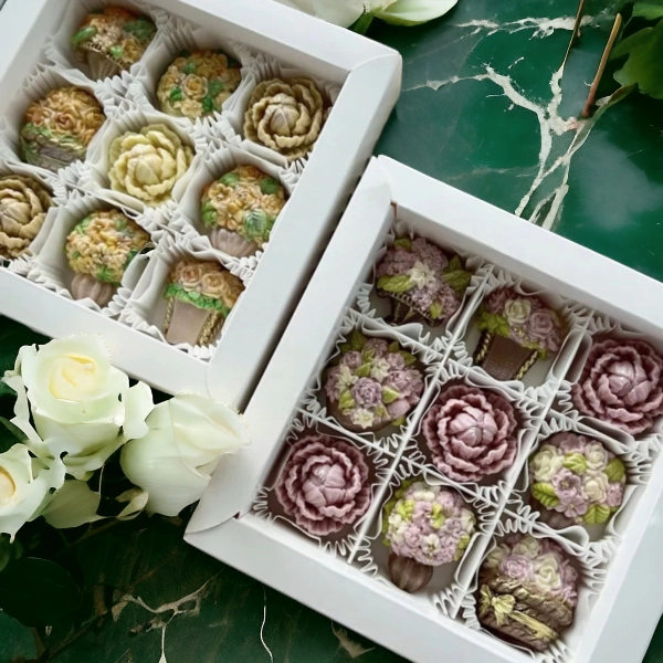 Luxury Belgium Chocolate flower set - gift for her - thank you - Mother's Day-surprise-easter-handmade-personalize gift-birthday