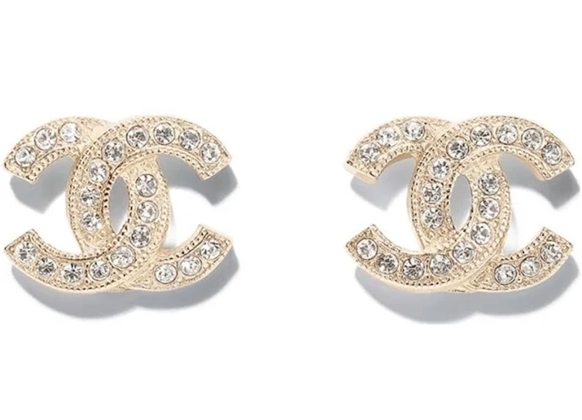 Chanel Metal & Diamantés Earrings