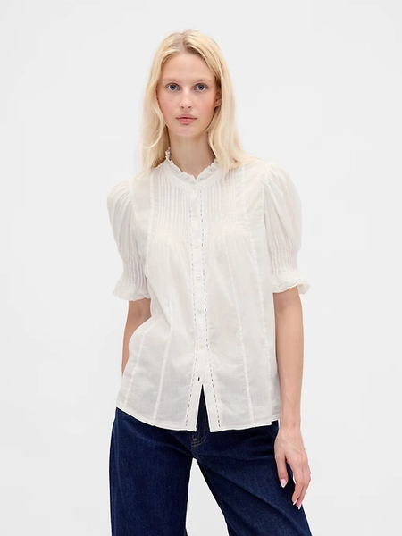 Ruffle Pintuck Shirt