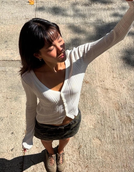 Ribbed button-up cardigan