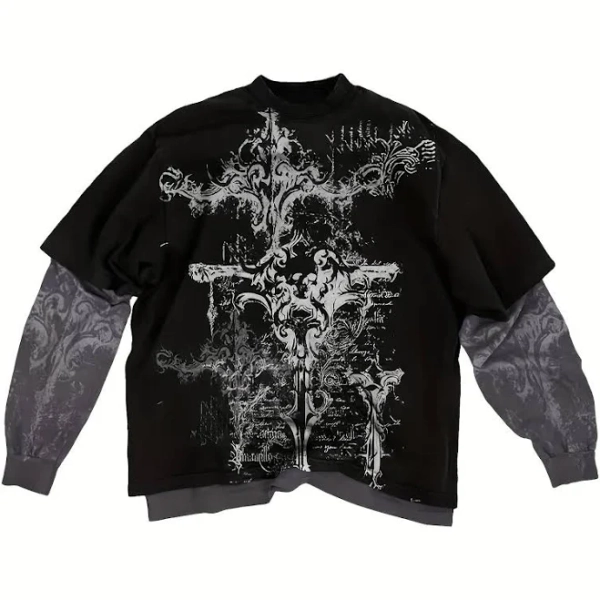 Y2K Gothic Long-Sleeve Top