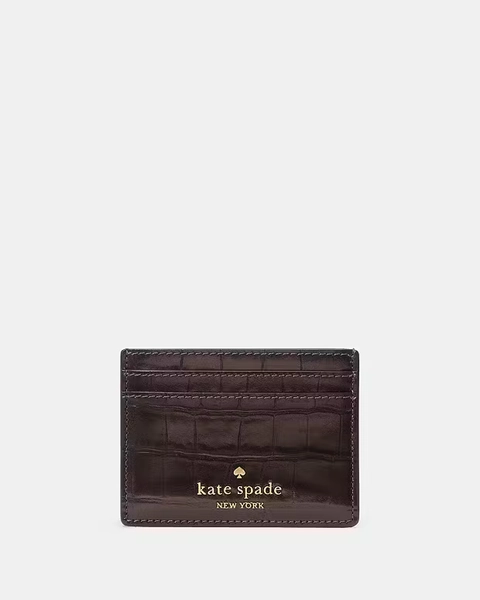 Hot Fudge Madison Croc Embossed Small Slim Card Holder
