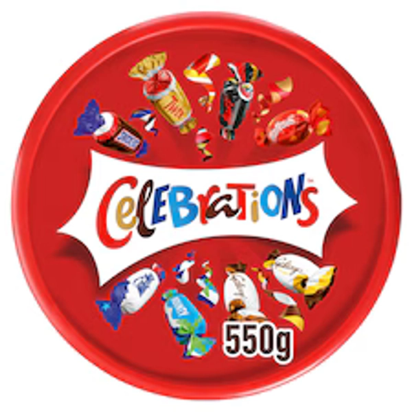 Celebrations Milk Chocolates Tub 550g - Tesco Groceries
