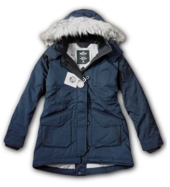 Hollister By Abercrombie&fitch Women's Down Parka Coat Jacket Navy
