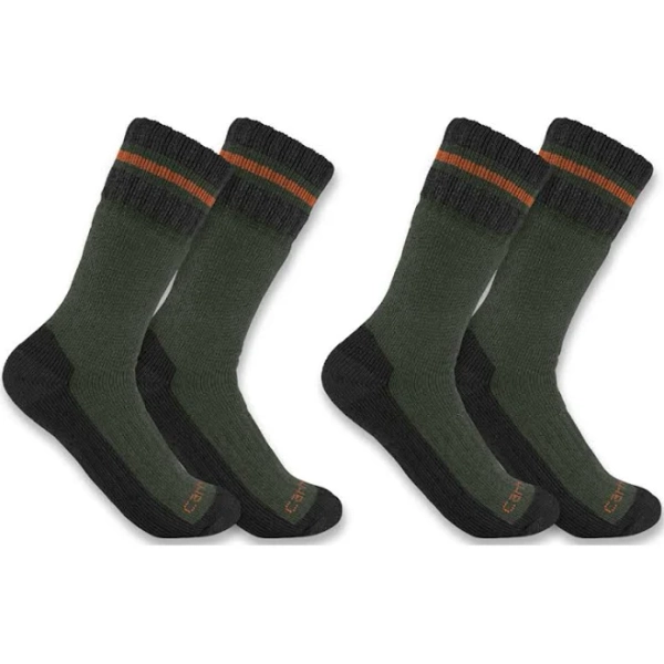 Carhartt Men's Heavyweight Synthetic-Wool Blend Boot Socks (2-Pack