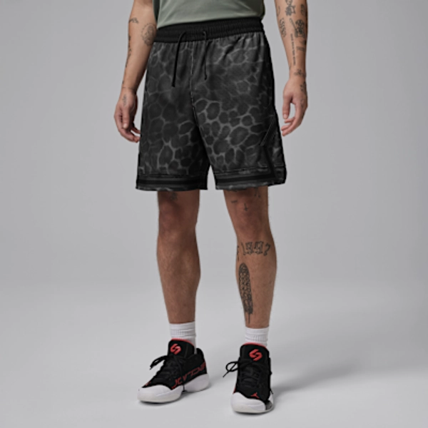 Jordan Sport Men's Dri-FIT Printed Diamond Shorts - Black/Black - Size XS