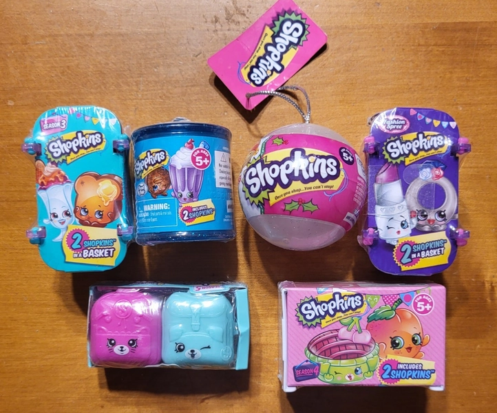 LOT of 6 Shopkins 2 pack Season 3 4 5 Food Fair Fashion Spree Christmas Ball