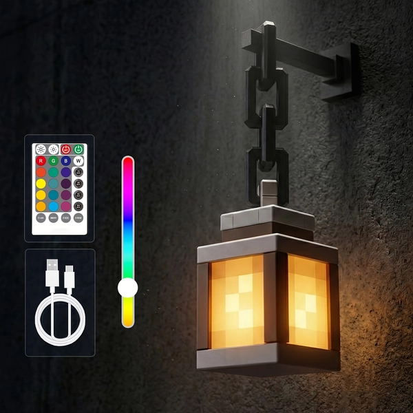 Multicolored LED Wall Light with Remote Control, a Portable And Rechargeable Bedside Lamp That Creates Ambiance And Is Perfect for Cosplay Props, Designed for Indoor Use Throughout The Year. Note: AAA Batteries for The Remote Are Not Included