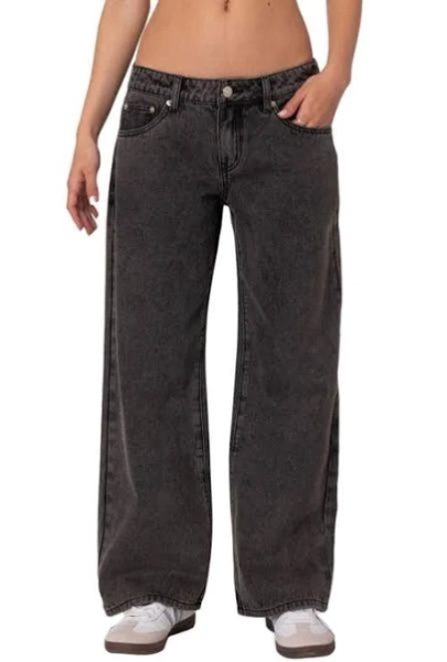 Edikted Women's Raelynn Washed Low Rise Jeans