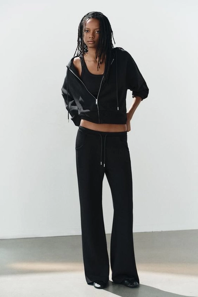 PANTALON FLARE INTERLOCK - Noir - S