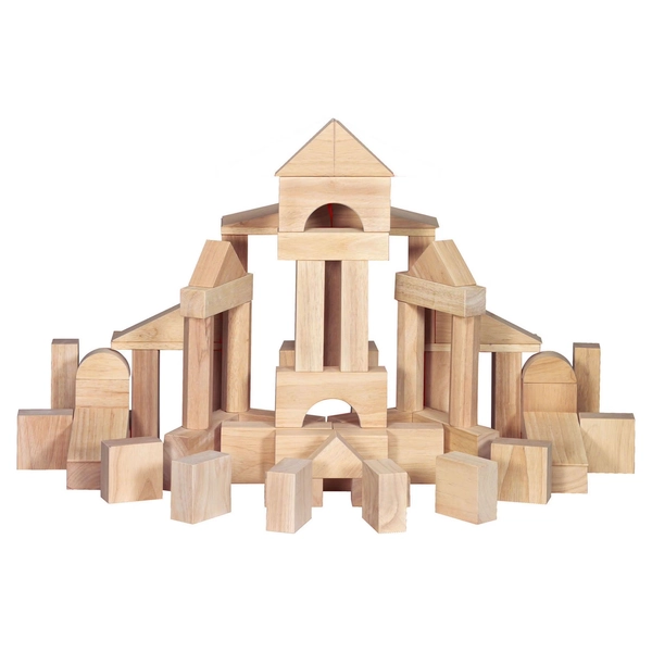 Melissa & Doug Standard Unit Solid-Wood Building Blocks With Wooden Storage Tray (60 pcs) - Walmart.com