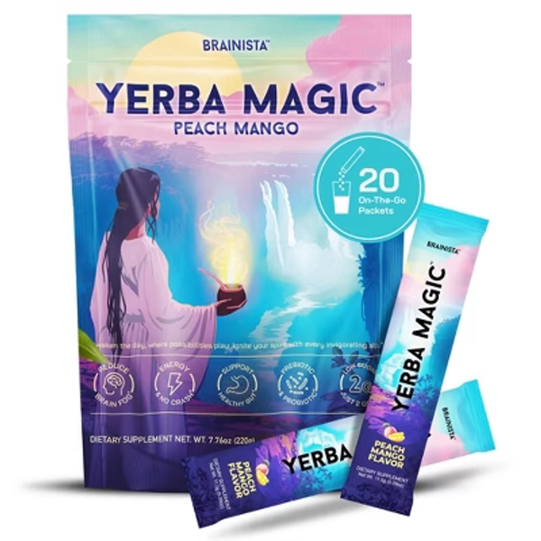 Yerba Magic Peach Mango – 20 Stick Packs | Instant Yerba Mate Tea