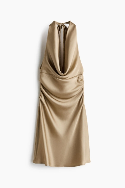 Halterneck satin dress