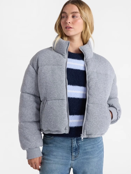 No Boundaries Knit Puffer Jacket, Women's