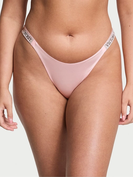 Angel Pink Brazilian Shine Strap Knickers