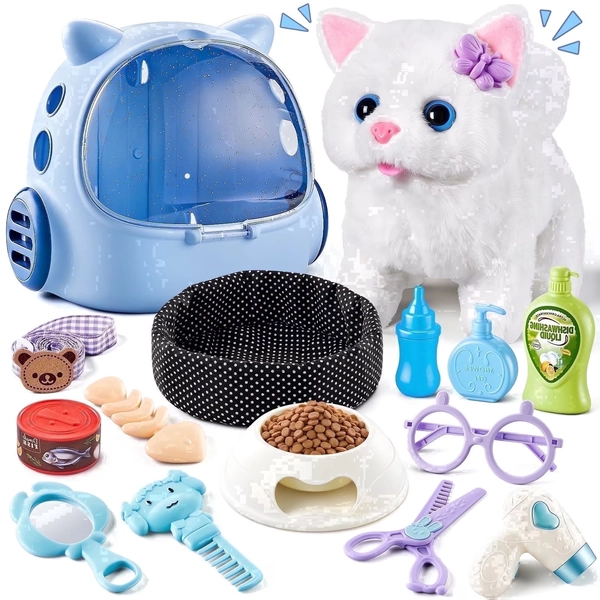 Gelomee 16 Pcs Cat Toys Interactive for Kids, Stuffed Animals for Girls, Plushie Toy for Toddler Boys with Talking , Birthday Gifts for 1-3 Year Old - Walmart.com