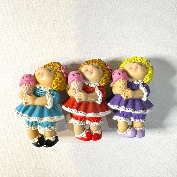 Vintage Cabbage Patch Kids PVC Figurines Ice Cream Cone Lot of 3 Retro Toys