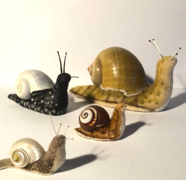 You’ve Got Snails! - Needle Felted snails with natural shells - Magnus and Gordon Gallery