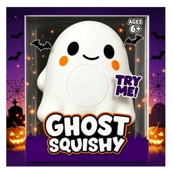 Jumbo Ghost Squishy Toy, Slow Rebound Ghost Fidget Figure, Portable Stress Relief Toy for Travel, Classroom & Office Use