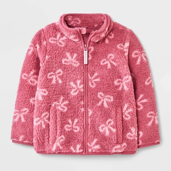 Toddler Girls' Full Zip Fleece Jacket- Cat & Jack™ Pink 3T