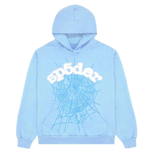Sky Blue Sp5der Hoodie [Where Fashion Gets a Twist] | 50% OFF