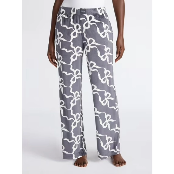 Joyspun Women's Velour Wide-Leg Sleep Pants, Size XS-3X